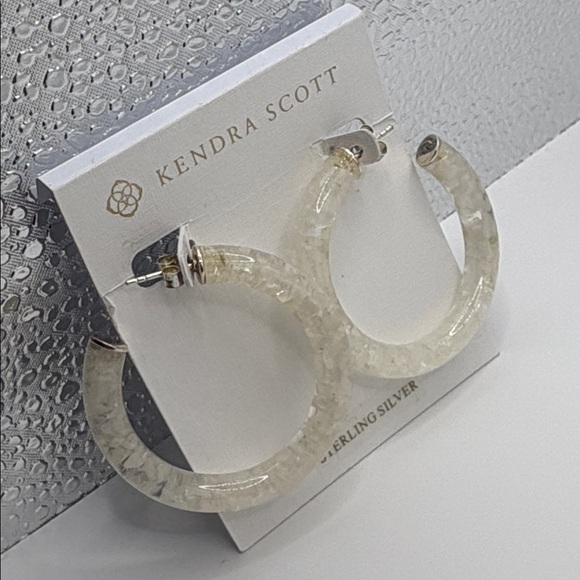 KENDRA SCOTT Sonnie Sterling Silver & Gemstone Hoop Earrings - Picture 2 of 9